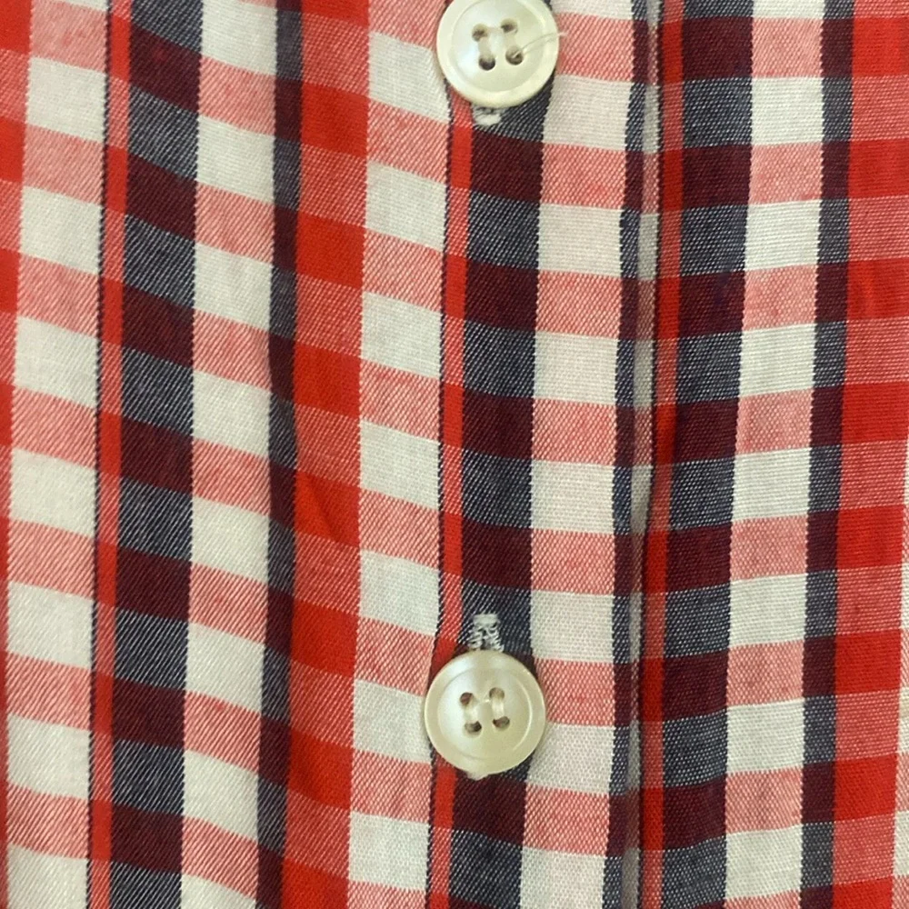 Vintage 90s Esprit button down midi skirt gingham plaid print - Picture 5 of 5